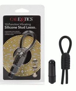 Cock Rings 10 Function Vibrating Silicone Stud Lasso Cock Ring By Cal Exotics