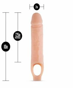 Blush Novelties 10 Inch Penis Sleeve | Performance Plus Silicone Vanilla Extender Sheaths & Sleeves