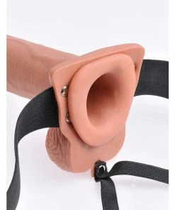 10 Inch Tan Hollow Rechargeable Vibrating Strap On By Fetish Fantasy Sheaths & Sleeves