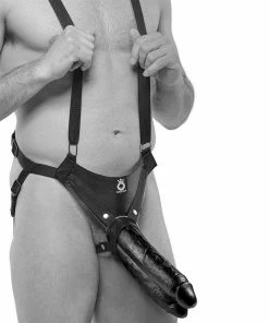 Pipedream Products 11 Inch Double Penetration Two Cocks Black Penis Extension Strap On Sleeve
