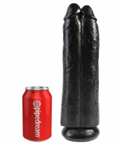 Pipedream Products 11 Inch Double Penetration Two Cocks Black Penis Extension Strap On Sleeve