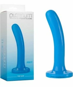6 Inch Blue Slim Platinum Silicone Anal Dildo By Doc Johnson Anal Sex Toys