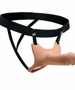 6 Inch Realistic Silicone Hollow Strap On Penis Extender And Ball Strap For Men By Size Matters Sheaths & Sleeves