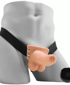 Sheaths & Sleeves 6 Inch Rechargeable Vibrating Hollow Strap On Penis Extension By Fetish Fantasy