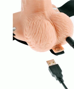 Sheaths & Sleeves 6 Inch Rechargeable Vibrating Hollow Strap On Penis Extension By Fetish Fantasy