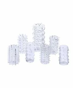 Lynk Pleasure Products 7x Girth Enhancer Textured Penis Sleeve Set By Lynk Pleasure | Clear Sheaths & Sleeves