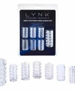 Lynk Pleasure Products 7x Girth Enhancer Textured Penis Sleeve Set By Lynk Pleasure | Clear Sheaths & Sleeves