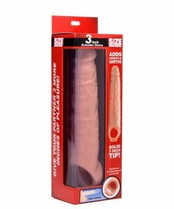 Sheaths & Sleeves 8.75 Inch Solid Tip Flesh Colored Penis Extender Sleeve By Size Matters