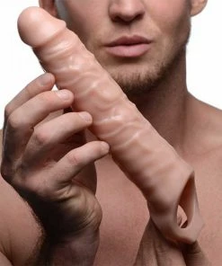 Sheaths & Sleeves 8.75 Inch Solid Tip Flesh Colored Penis Extender Sleeve By Size Matters