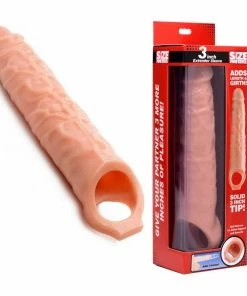 Sheaths & Sleeves 8.75 Inch Solid Tip Flesh Colored Penis Extender Sleeve By Size Matters