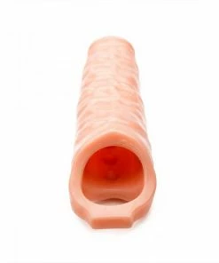 Sheaths & Sleeves 8.75 Inch Solid Tip Flesh Colored Penis Extender Sleeve By Size Matters