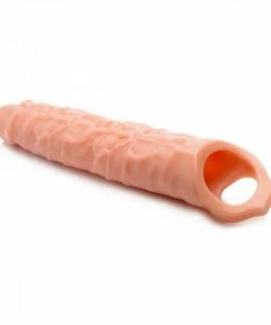 Sheaths & Sleeves 8.75 Inch Solid Tip Flesh Colored Penis Extender Sleeve By Size Matters