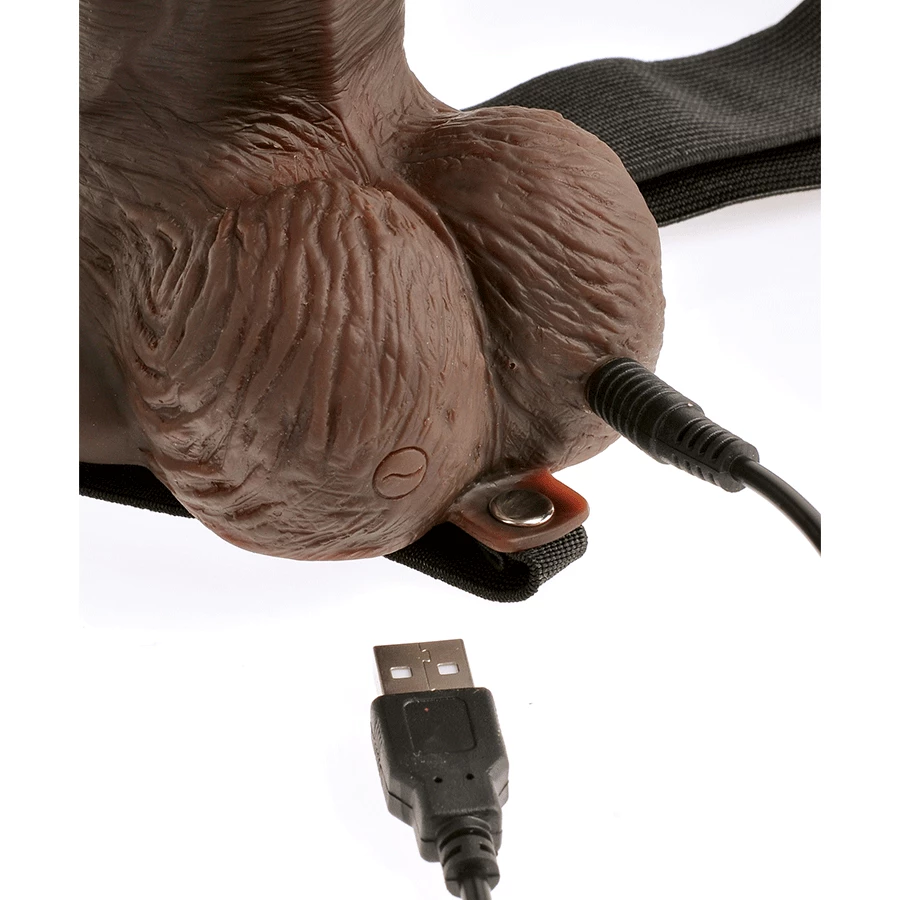 Sheaths & Sleeves 8 Inch Brown Rechargeable Vibrating Hollow Strap On Penis Extension By Fetish Fantasy 7 Sheaths & Sleeves 8 Inch Brown Rechargeable Vibrating Hollow Strap On Penis Extension By Fetish Fantasy