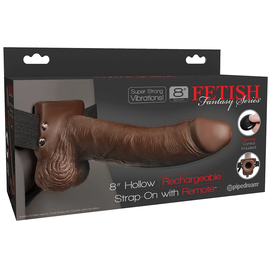 Sheaths & Sleeves 8 Inch Brown Rechargeable Vibrating Hollow Strap On Penis Extension By Fetish Fantasy 11 Sheaths & Sleeves 8 Inch Brown Rechargeable Vibrating Hollow Strap On Penis Extension By Fetish Fantasy