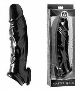 8 Inch Lifelike Black Penis Extension Sleeve Fuk Tool By Master Series