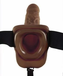 Sheaths & Sleeves 9 Inch Brown Hollow Strap-On Penis Extension With Balls By Fetish Fantasy
