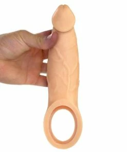 Lynk Pleasure Products 9 Inch Realistic Performance Penis Sleeve Natural Silicone Girth Enhancer