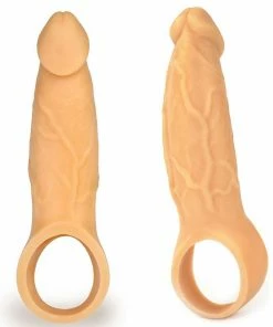 Lynk Pleasure Products 9 Inch Realistic Performance Penis Sleeve Natural Silicone Girth Enhancer