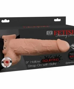 9 Inch Tan Squirting/Cumming Hollow Strap On Penis Extension By Fetish Fantasy 15 9 Inch Tan Squirting/Cumming Hollow Strap On Penis Extension By Fetish Fantasy