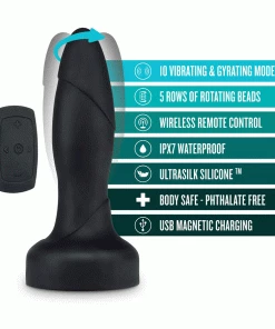Anal Adventures Platinum 5.75 Inch Drive Rechargeable Butt Plug Silicone With Remote By Blush Novelties