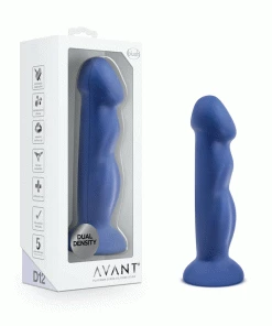 Avant D12 Suko 8 Inch Blue Silicone Dildo With Suction Cup By Blush Novelties