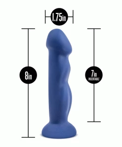 Avant D12 Suko 8 Inch Blue Silicone Dildo With Suction Cup By Blush Novelties