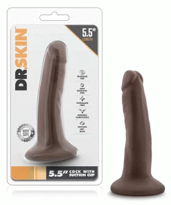Anal Sex Toys Dr. Skin 5.5 Inch Brown Suction Cup Anal Dildo For Men By Blush Novelties
