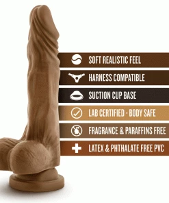 Dr. Skin Stud Muffin Realistic Anal Dildo With Balls By Blush Novelties