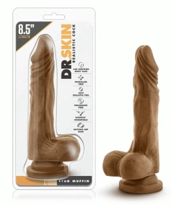 Dr. Skin Stud Muffin Realistic Anal Dildo With Balls By Blush Novelties