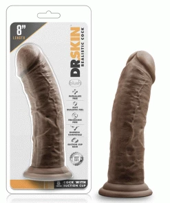 Dr. Skin Thick 8 Inch Brown Realistic Suction Cup Anal Dildo By Blush Novelties