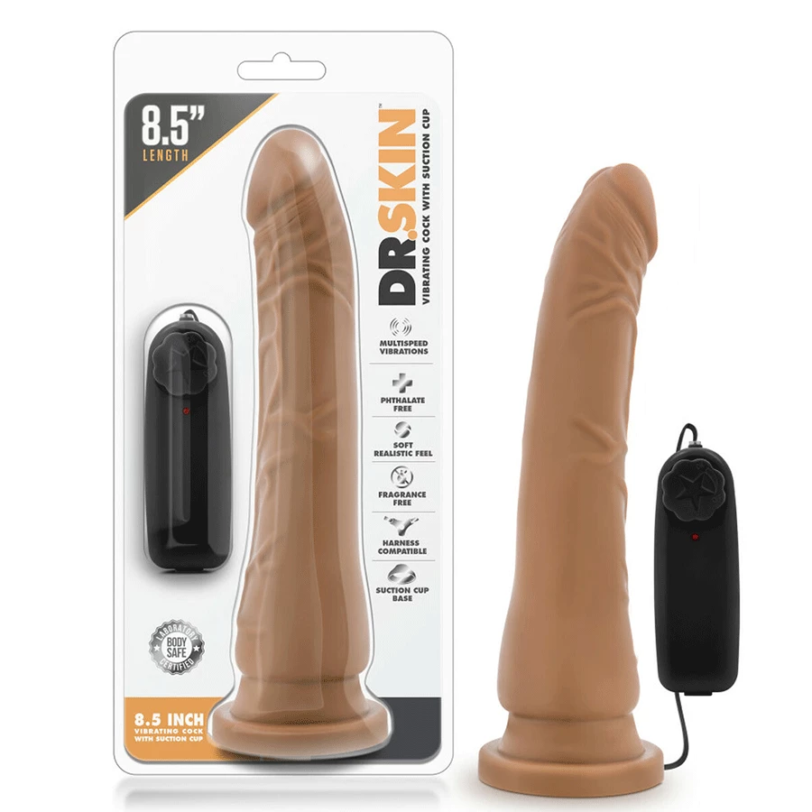 Anal Sex Toys Dr. Skin Thin 8.5 Inch Suction Cup Vibrating Mocha Anal Dildo By Blush Novelties 3 Anal Sex Toys Dr. Skin Thin 8.5 Inch Suction Cup Vibrating Mocha Anal Dildo By Blush Novelties