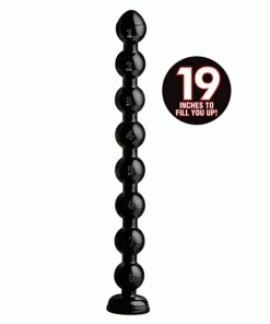 Master Series Hosed 19 Inch Black Beaded Thick Anal Snake Anal Sex Toys