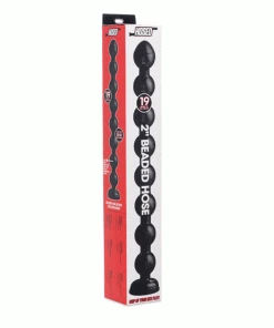 Master Series Hosed 19 Inch Black Beaded Thick Anal Snake Anal Sex Toys