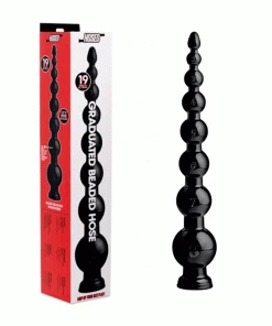 Master Series Hosed 19 Inch Black Graduated Bead Anal Snake