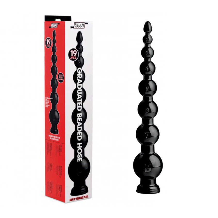 Master Series Hosed 19 Inch Black Graduated Bead Anal Snake 3 Master Series Hosed 19 Inch Black Graduated Bead Anal Snake