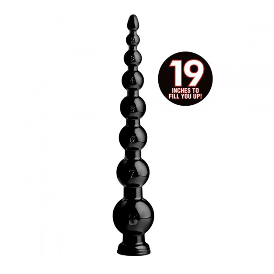 Master Series Hosed 19 Inch Black Graduated Bead Anal Snake 5 Master Series Hosed 19 Inch Black Graduated Bead Anal Snake
