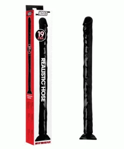 Master Series Anal Sex Toys Hosed 19 Inch Black Realistic Anal Dildo