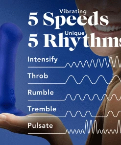 Impressions N2 Blue Vibrating Silicone Anal Dildo With Suction Cup By Blush Novelties Prostate Massagers