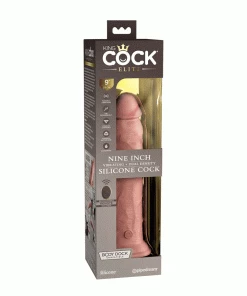 Pipedream Products King Cock Elite 9 Inch Dual Density Vibrating Silicone Dildo With Remote