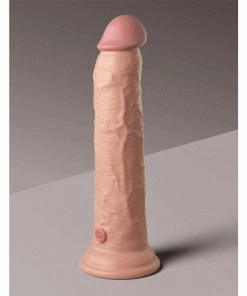 Pipedream Products King Cock Elite 9 Inch Dual Density Vibrating Silicone Dildo With Remote