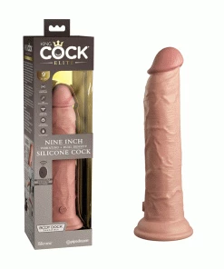 Pipedream Products King Cock Elite 9 Inch Dual Density Vibrating Silicone Dildo With Remote