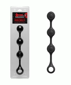Doc Johnson Kink Anal Essentials 13.5 Inch Weighted Black Silicone Beaded Anal Balls Anal Sex Toys