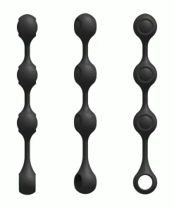 Doc Johnson Kink Anal Essentials 13.5 Inch Weighted Black Silicone Beaded Anal Balls Anal Sex Toys