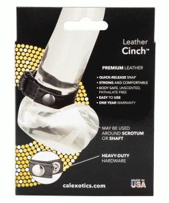 Leather Cinch Adjustable Cock Ring By Cal Exotics