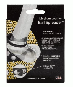 Medium Leather Ball Spreader Cock Ring By Cal Exotics Cock Rings