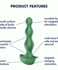 Anal Sex Toys Satisfyer Lolli Plug 2 Green Silicone Vibrating Anal Plug