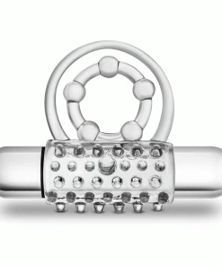 Stay Hard Vibrating Super Clitifier Clear Cock Ring With Bullet By Blush Novelties