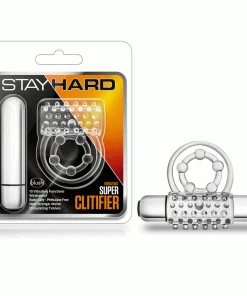 Stay Hard Vibrating Super Clitifier Clear Cock Ring With Bullet By Blush Novelties