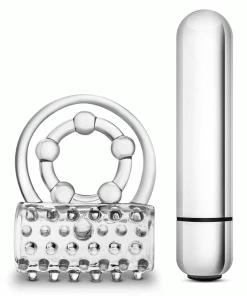 Stay Hard Vibrating Super Clitifier Clear Cock Ring With Bullet By Blush Novelties