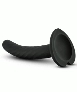 Temptasia Twist 4.5 Inch Small Black Silicone Dildo By Blush Novelties